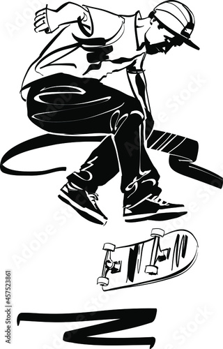 silhouette of a jumping skateboarder person 
