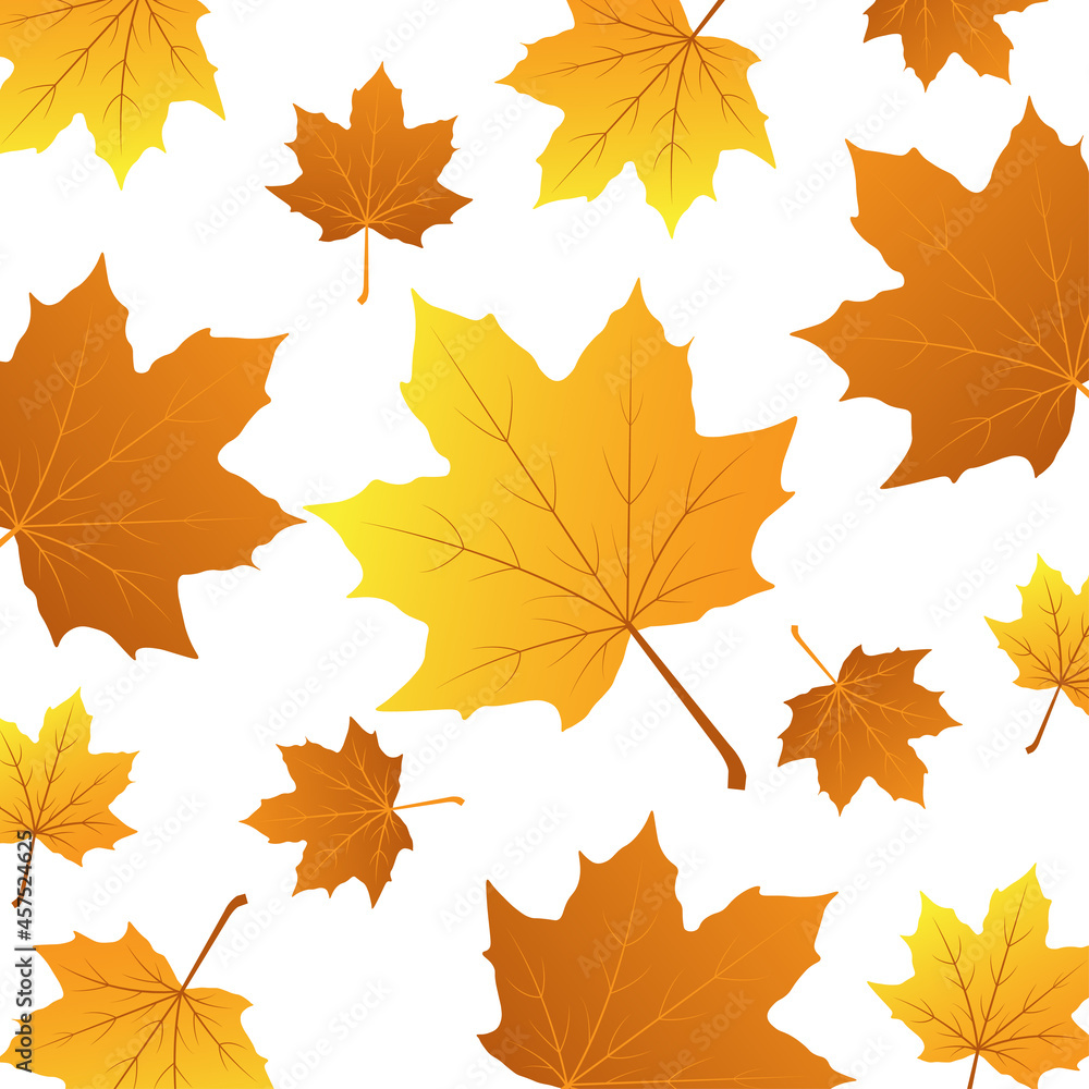 Seamless pattern with autumn leaves. Nature print. Vector illustration. Seamless pattern with autumn leaves. Nature print. Vector illustration.