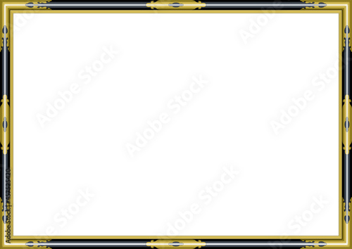 黒に金色の装飾の和風額縁　フレーム