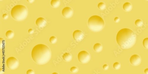 Seamless realistic yellow cheese pattern vector illustration