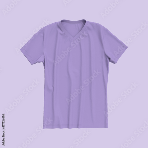 Blank t-shirt mockup in front, side and back views, design presentation for print, 3d illustration, 3d rendering