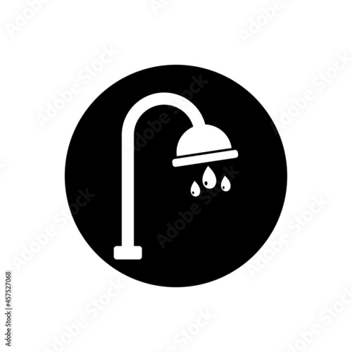 Bathroom shower icon. Rounded Button Style Editable Vector EPS Symbol Illustration.