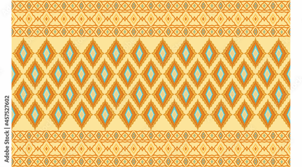 Thai fabric pattern, golden yellow, textile,seamless, square shape, horizontal. Thai fabric pattern, golden yellow, textile,seamless, square shape, horizontal.