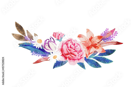 Beautiful watercolor rose bouquet illustration