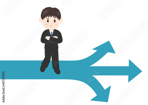 岐路に立つ就活生のイラスト