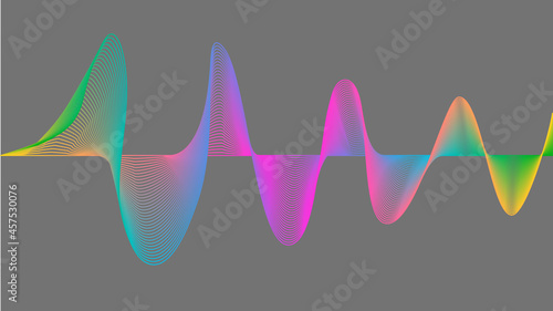 Colorful wave frequency effect illustration