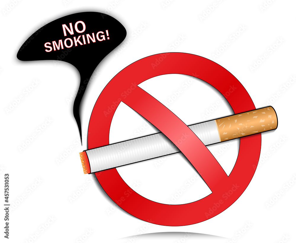 3d no smoking sign with cigarette illustration and no smoking text. Three dimensional smoking prohibited symbol design on white background.
3d no smoking sign with cigarette illustration and no smoking text. Three dimensional smoking prohibited symbol design on white background.