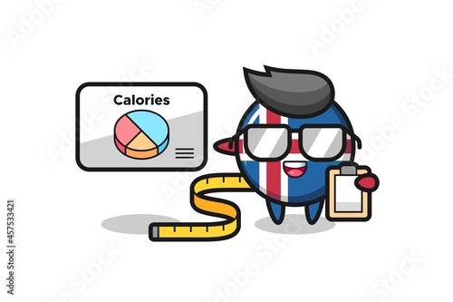 Illustration of iceland flag mascot as a dietitian