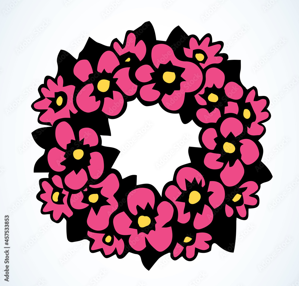 Wreath of flowers. Vector drawing Wreath of flowers. Vector drawing