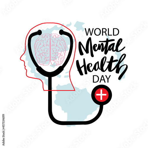 World mental health day poster concept. October 10.