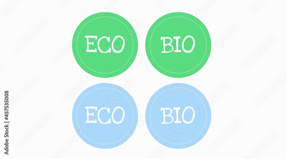 Bio and Eco label or Badges. Vector isolated flat editable illustration set Bio and Eco label or Badges. Vector isolated flat editable illustration set