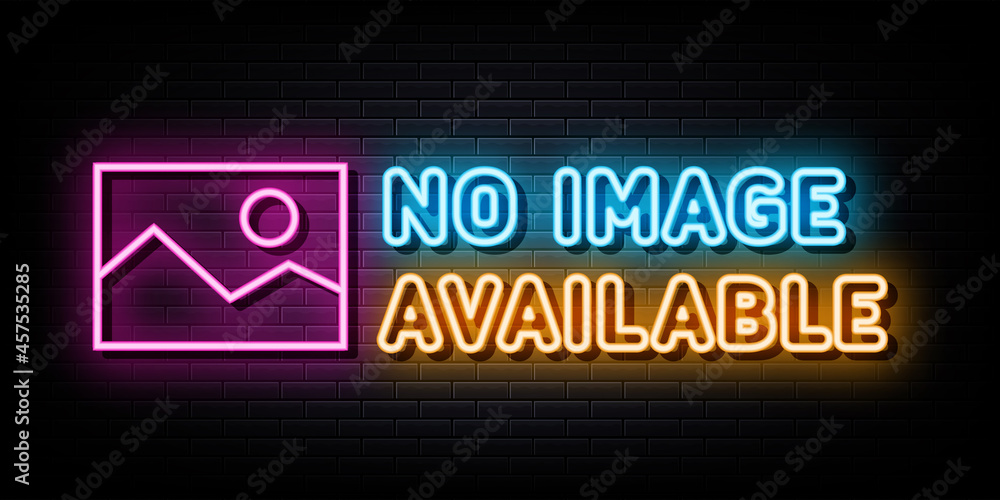 No Image Available Neon Sign Vector. Design Template Neon Style