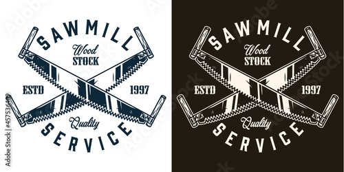 Sawmill service vintage badge