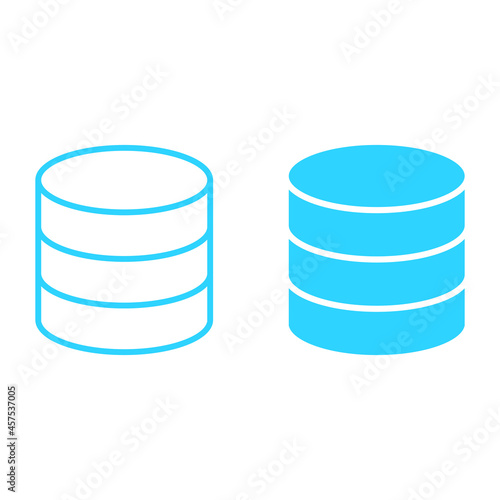 Blue icon of database