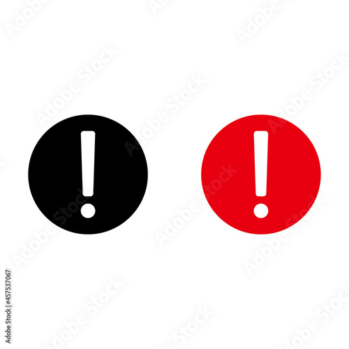 Exclamation mark vector icon in circle