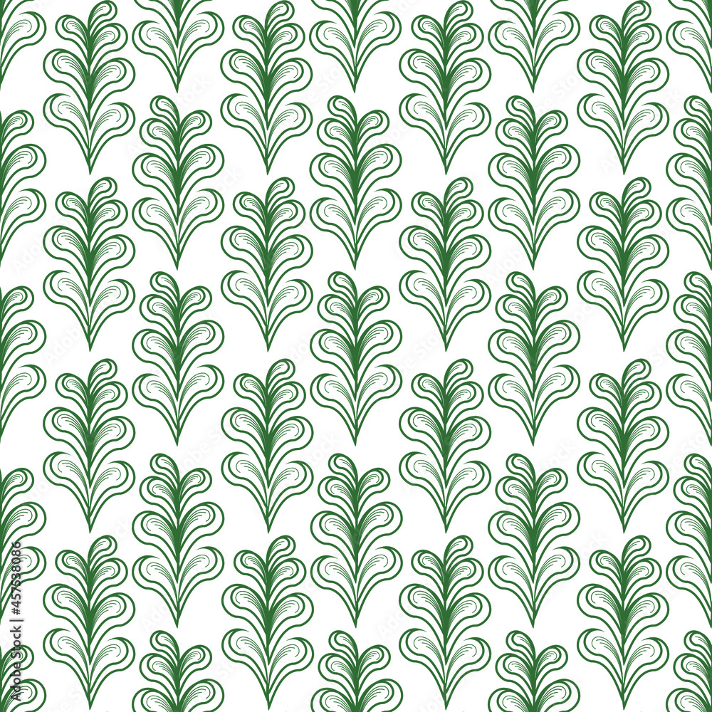 White background made of oak leaves. seamless pattern White background made of oak leaves. seamless pattern