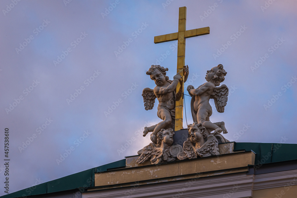 Angels at the Roof of Church of St. Catherine, Saint Petersbur, Russia