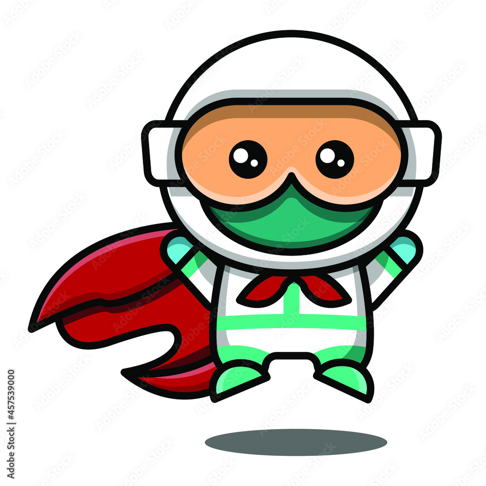 cute doctor wearing hazmat illustration vector graphic