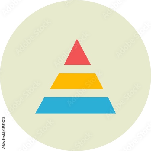 Pyramid Vector Flat Circle Icon Design