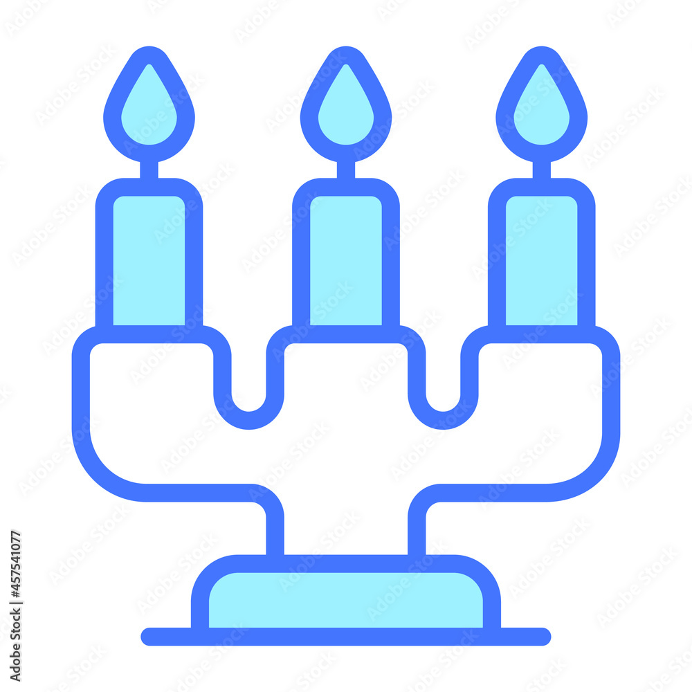 candles vector Blue outline icon. Hindu festival, Hindu celebration icon. candles vector Blue outline icon. Hindu festival, Hindu celebration icon.