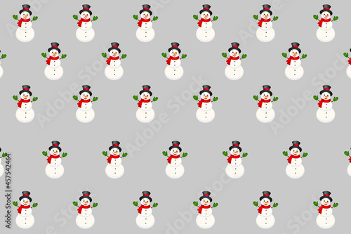 Wallpaper Mural  background with snowmen, christmas seamless pattern Torontodigital.ca