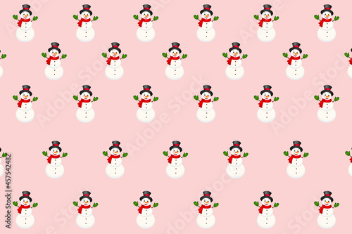  background with snowmen, christmas seamless pattern