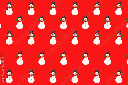  background with snowmen, christmas seamless pattern