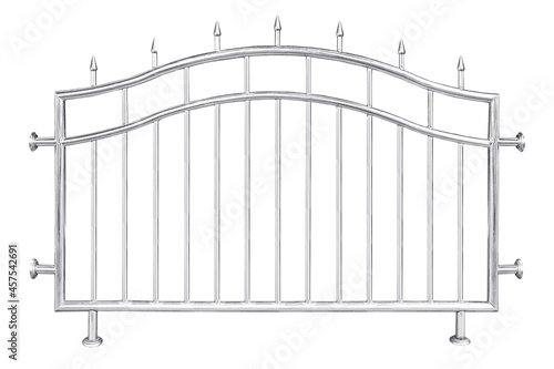 Wallpaper Mural Stainless steel fence isolated on white backgroun Torontodigital.ca