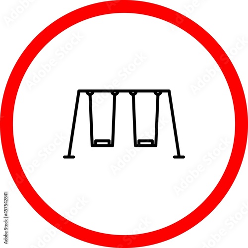 Swing Vector Line Sign Circle Icon Design