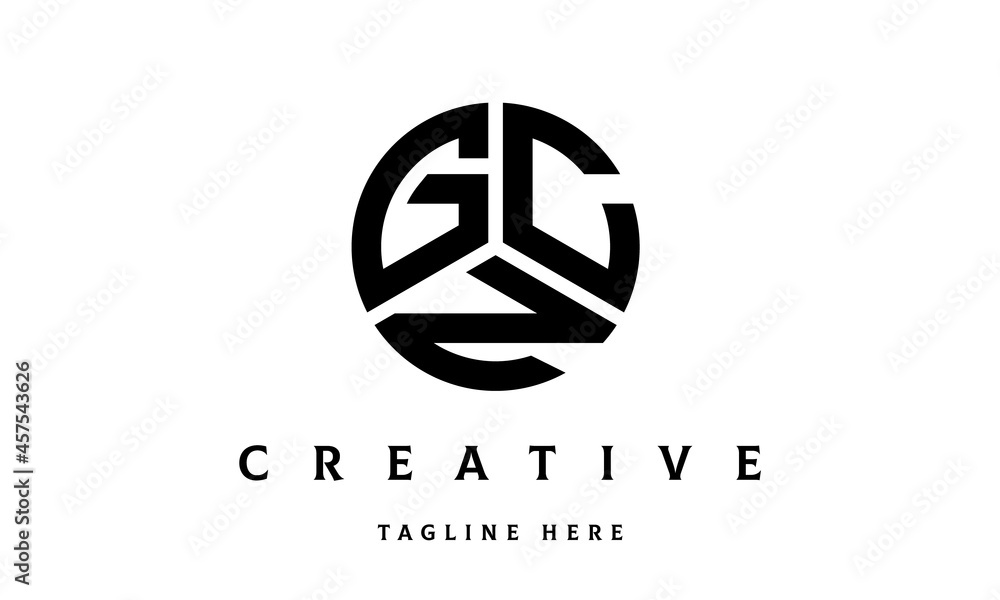GCN creative circle three letter logo GCN creative circle three letter logo
