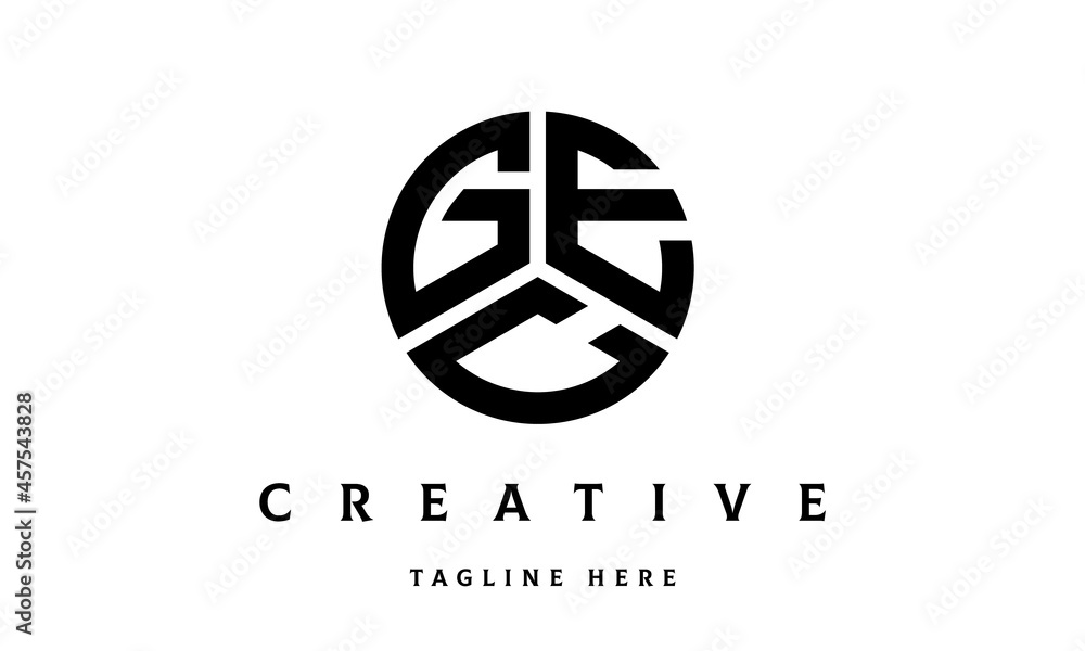 GEC creative circle three letter logo GEC creative circle three letter logo