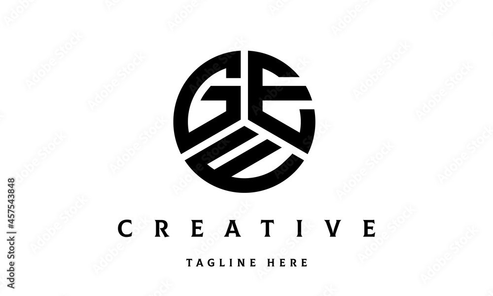 GEE creative circle three letter logo GEE creative circle three letter logo