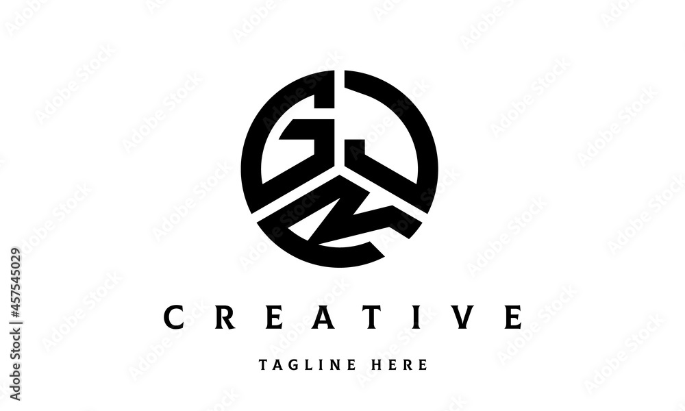 GJR creative circle three letter logo GJR creative circle three letter logo