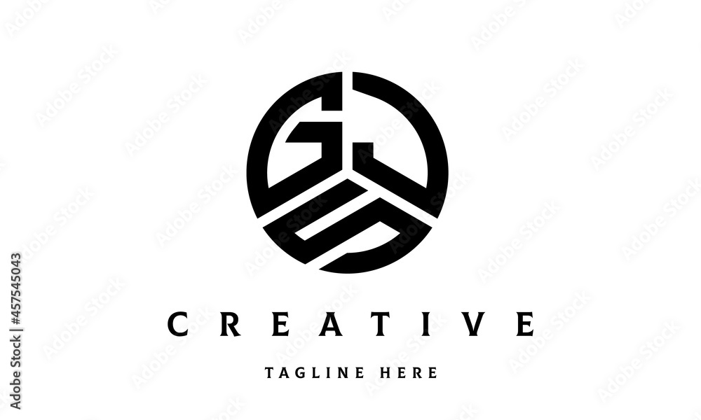 GJS creative circle three letter logo GJS creative circle three letter logo