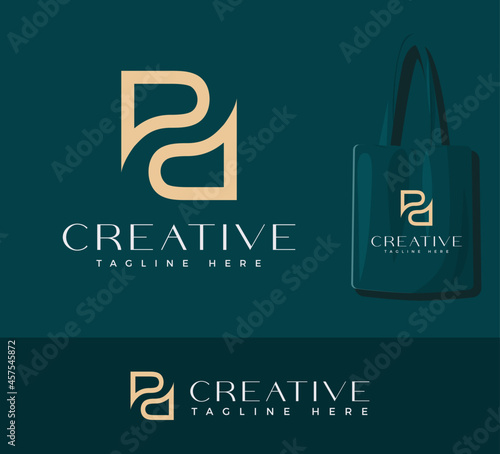 Letter PD Logo Design. Initial P and D Ambigram Logo Identity Set for Branding, Business, Appare, Fasion, Jewellery and Luxury Brand
