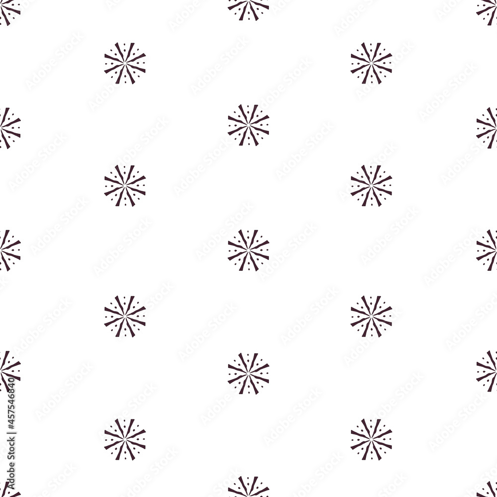 Christmas abstract background from snowflakes on white. Design of postcards, posters, new year greetings. Digital illustration. Seamless pattern.