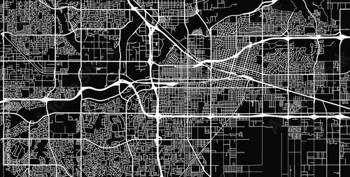 Urban vector city map of Bakersfield, California , United States of America