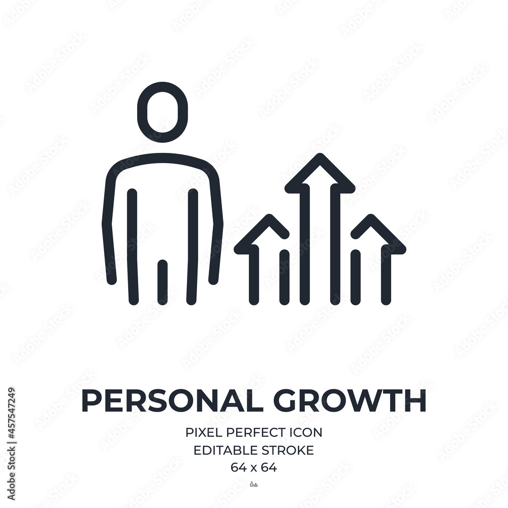 Personal growth and development editable stroke outline icon isolated on white background flat vector illustration. Pixel perfect. 64 x 64. Personal growth and development editable stroke outline icon isolated on white background flat vector illustration. Pixel perfect. 64 x 64.