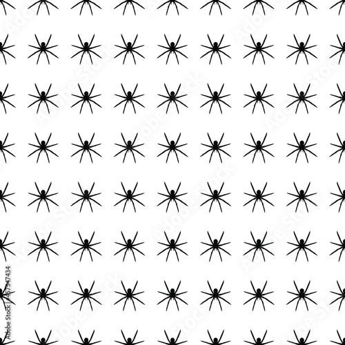 Black spiders background. Vector illustration.