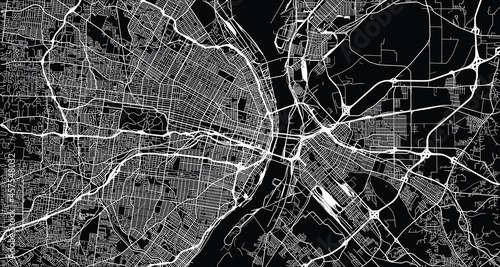 Εκτύπωση καμβά Urban vector city map of St Louis, California , United States of America