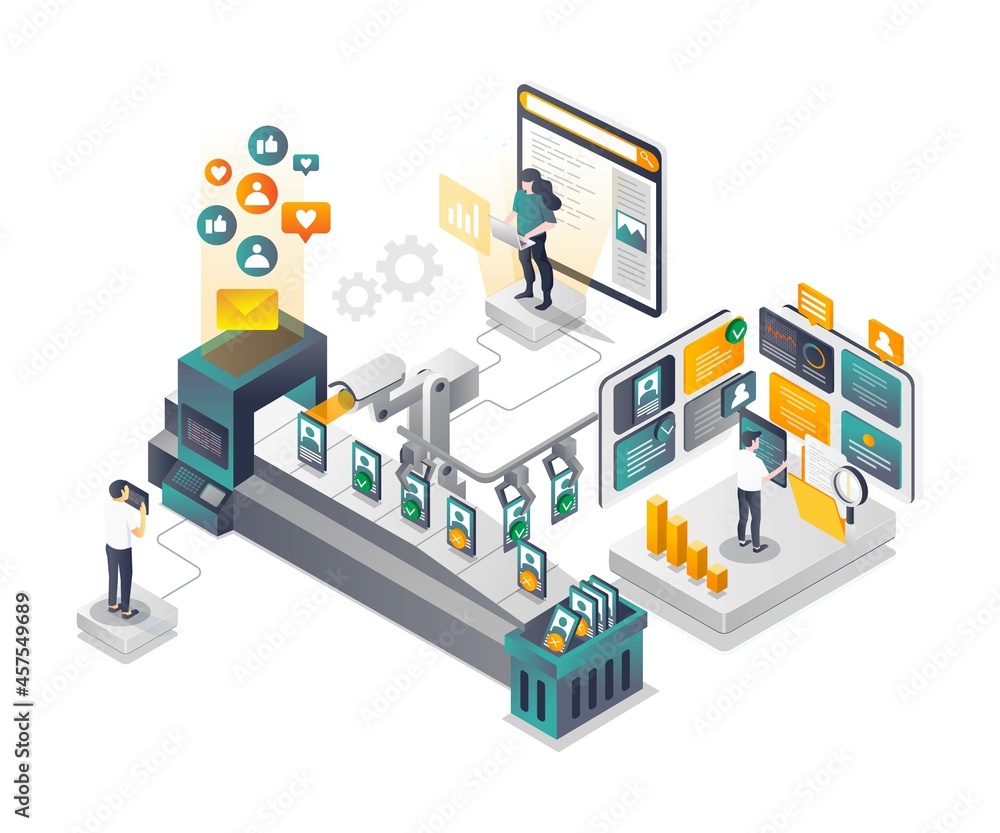 Obraz premium Social media filter process for business development