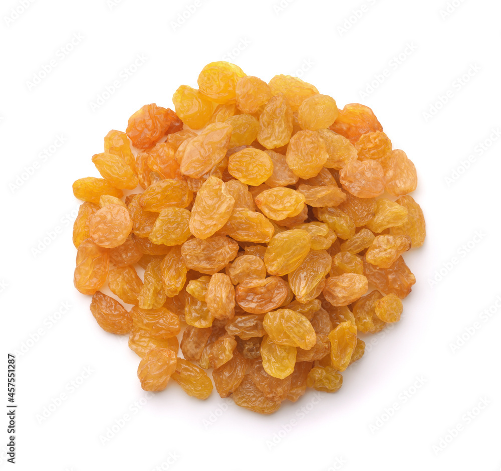 Top view of golden raisins Top view of golden raisins