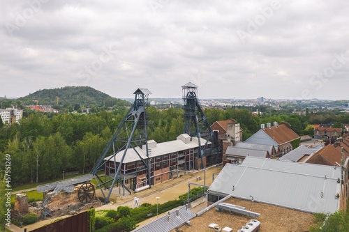 Obraz na płótnie Bois du Cazier notorious coal mine in Charleroi, Belgium w salonie