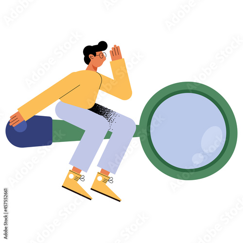 man on loupe