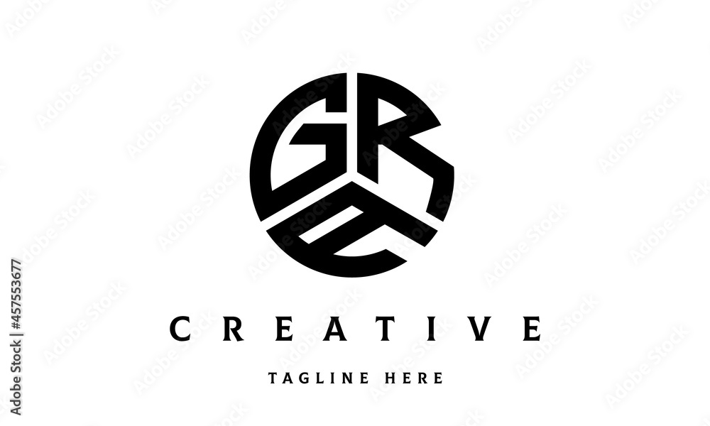 GRA creative circle three letter logo - obrazy, fototapety, plakaty 
