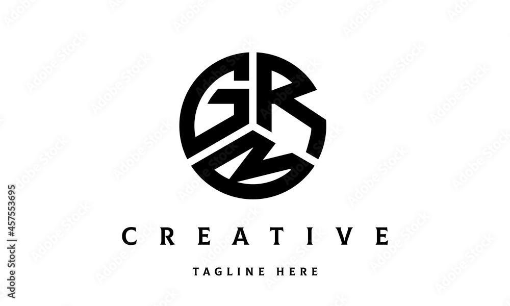 GRB creative circle three letter logo GRB creative circle three letter logo