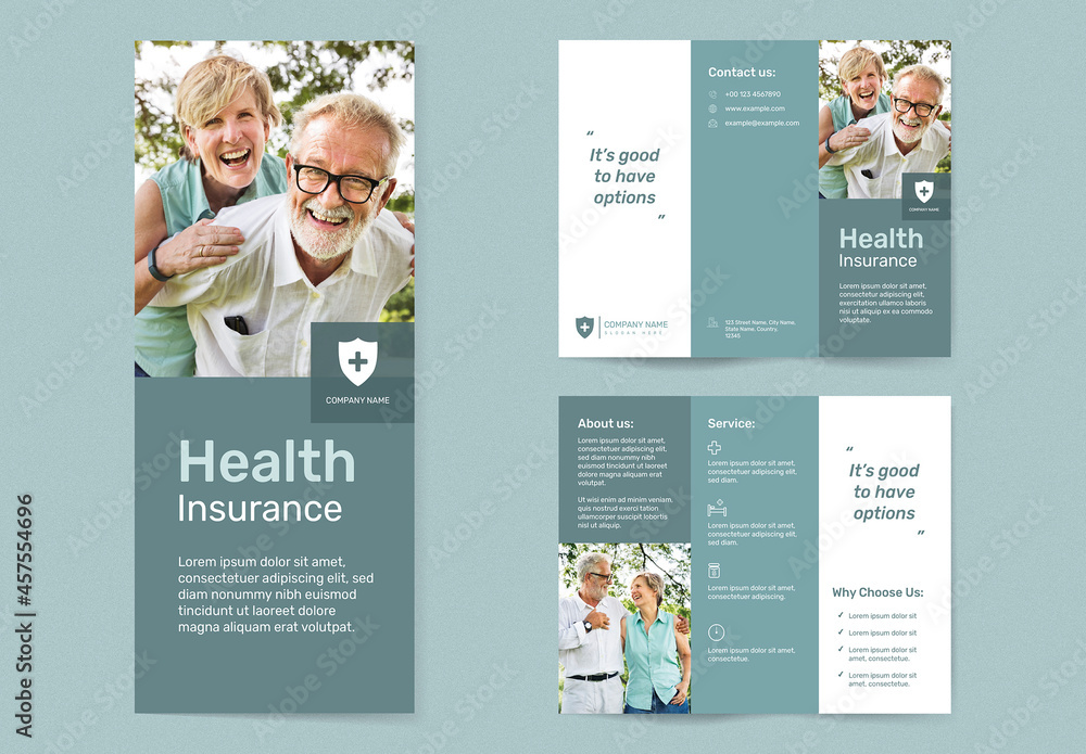 Health Insurance Layout with Editable Text Collection Stock Template