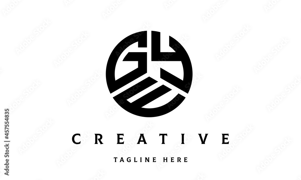 GYE creative circle three letter logo GYE creative circle three letter logo