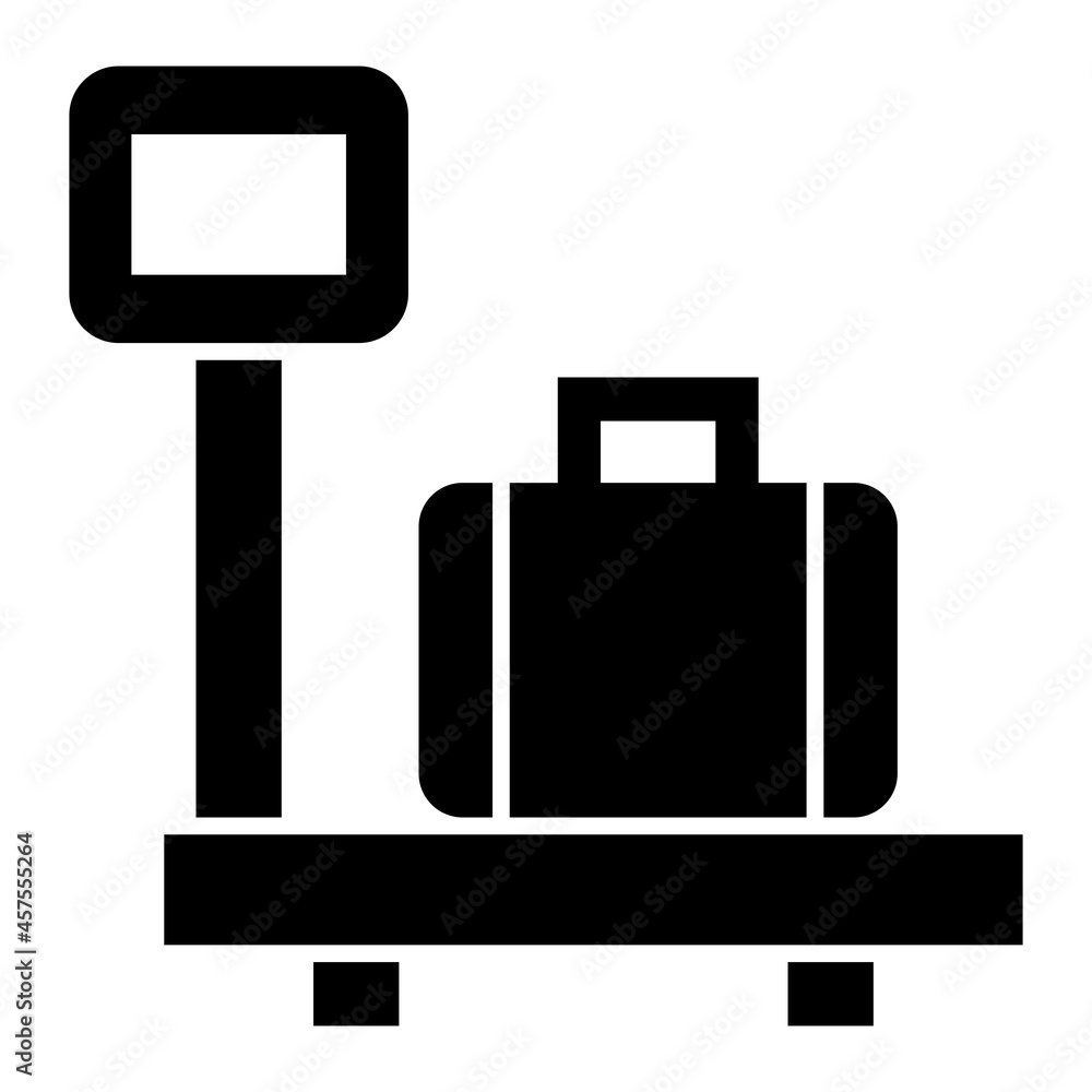 Vector Luggage Scale Glyph Icon Design Vector Luggage Scale Glyph Icon Design