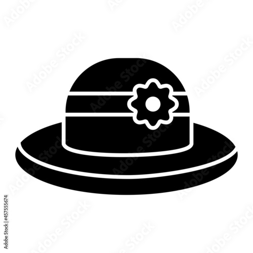 Vector Sun Hat Glyph Icon Design